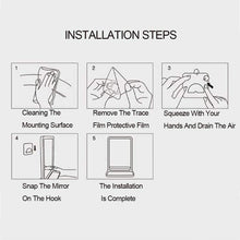 Cargar imagen en el visor de la galería, Espejo Cristal Marco PVC 30x20x9CM Con Ventosa y Adhesivo fuerte, con estante, gancho adhesivo de instalación