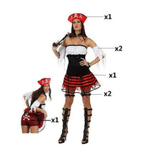 Cargar imagen en el visor de la galería, Disfraz Pirata, Capitán Mujer Adulto para Carnaval Fiesta Teatro Cumpleaño