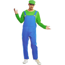 Cargar imagen en el visor de la galería, Disfraz Fontanero Rojo / Verde Hombre Adulto para Carnaval Fiesta Teatro Cumpleaños