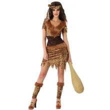 Cargar imagen en el visor de la galería, Disfraz Cavernicola mujer adulto neandertal Para Halloween Carnaval Teatro