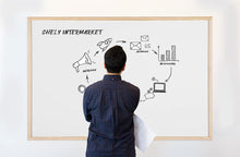 Cargar imagen en el visor de la galería, Pizarra blanca Y negra esmaltada con marco de madera varia medida