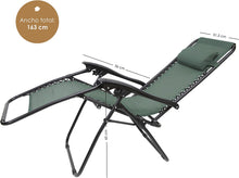Cargar imagen en el visor de la galería, Silla Tumbona Hamaca Plegable para Playa, jardín, terraza - Hamaca Multiposiciones de Metal con