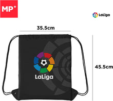 Cargar imagen en el visor de la galería, Bolso bolsa de Cuerdas La Liga, Gymsack Impermeable Mochila Deportiva, Saco de De-porte Bolsa de Gimnasio con Cuerdas, Gran Capacidad, Logo Oficial La Liga, One Size, Negro