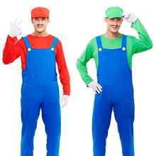 Cargar imagen en el visor de la galería, Disfraz Fontanero Rojo / Verde Hombre Adulto para Carnaval Fiesta Teatro Cumpleaños