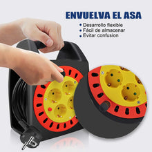 Cargar imagen en el visor de la galería, Cable de alimentación de bobina enrollable de 5 10 15 20 25 m y 4 BASE
