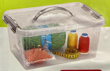 Cargar imagen en el visor de la galería, Caja de almacenamiento, Transparente, 8 litros, con asa, plástico