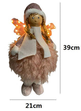Cargar imagen en el visor de la galería, Figura de Ángel Rosa con Alas Iluminacion 14 Luces de LED para Decoracion de Navidad