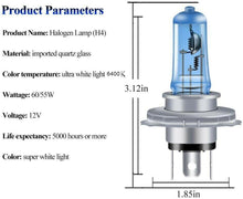 Cargar imagen en el visor de la galería, Bombilla Automoción Blanca Lampara luz Auto H4 12V 55 / 60W 2Pcs para faros
