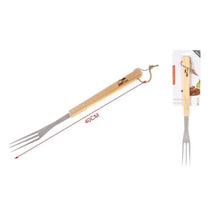 Cargar imagen en el visor de la galería, Cuchillo y tenedor de barbacoa utensilios mango madera
