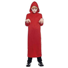 Cargar imagen en el visor de la galería, Túnica Rojo de Disfraz con Capucha Unisex Infantil Halloween Carnaval
