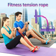 Cargar imagen en el visor de la galería, Tensor con pedal elastico para ejercicios fitness banda de resistencia gimnasio