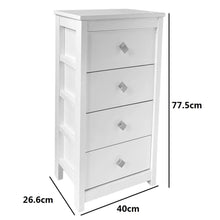 Cargar imagen en el visor de la galería, Mueble Auxiliar Cajonera Ancha de Madera de Pino Natural Color Blanco Nieve, Mesillas de noche,