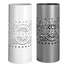Cargar imagen en el visor de la galería, Paragüero Moderno Metal ø 20 x 49 cm Blanco y Gris.