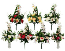 Cargar imagen en el visor de la galería, Ramo de Flores Lilium Artificiales Cementerio Mesa Decoración Boda 14 tenedores