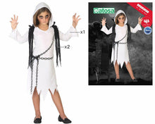 Cargar imagen en el visor de la galería, Disfraz Fantasma Cadenas Blanco Niña Infantil para Halloween Carnaval Teatro