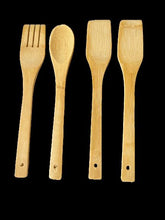 Cargar imagen en el visor de la galería, JUEGO 4 PIEZAS PALETAS COCINA BAMBÚ, 28 CM