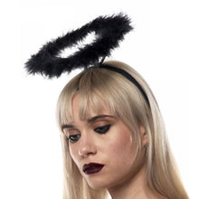 Cargar imagen en el visor de la galería, Maxia Fiesta - Corona Diadema Con Aureola De Ángel Blanco o Negro Fiestas Halloween Carnaval Navidad