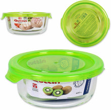 Cargar imagen en el visor de la galería, Fiambrera de Cristal con Tapa de Verde Rectangular Cuadrada redonda