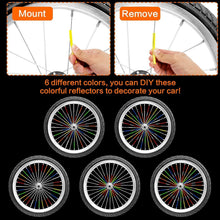 Cargar imagen en el visor de la galería, 72 piezas Bandas Reflectores para Radios de bicicleta reflectantes noctilucente