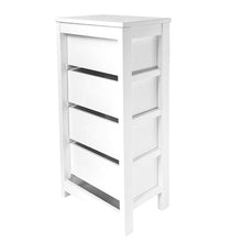 Cargar imagen en el visor de la galería, Mueble Auxiliar Cajonera Ancha de Madera de Pino Natural Color Blanco Nieve, Mesillas de noche,