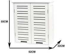 Cargar imagen en el visor de la galería, Mueble de pared Miami Armario 2 puertas y estanterías de madera cuarto de baño