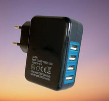 Cargar imagen en el visor de la galería, CARGADOR DE MOVIL O TABLET enchufe 3.4A /4.1A, 3 / 4 puertos USB SAMSUNG IPHONE