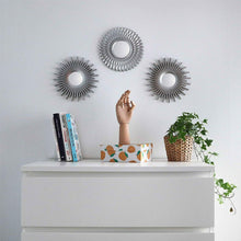 Cargar imagen en el visor de la galería, Pack 3 Espejos Pared Decorativos Plateados dorados Casa Habitación Salón 25 cm