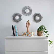 Cargar imagen en el visor de la galería, Espejos Pared Decorativos Plateados dorados Pack 3 Casa Habitación Salón 25 cm