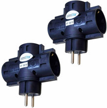 Cargar imagen en el visor de la galería, PACK 2 Ladrones Adaptadores Triple Schuko 16 A 250v 3680W