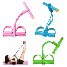 Cargar imagen en el visor de la galería, Tensor con pedal elastico para ejercicios fitness banda de resistencia gimnasio