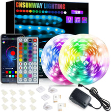 Cargar imagen en el visor de la galería, Tiras LED 12M 5050 SMD RGB LEDs con Control Remoto y Bluetooth de 44 Botones
