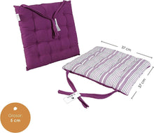 Cargar imagen en el visor de la galería, Cojín Acolchado para Silla en Algodón y Poliéster 37 x 37 cm - Decoración Hogar - Ideal para Sillas