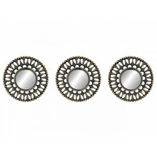 Cargar imagen en el visor de la galería, Espejos Pared Decorativos Plateados dorados Pack 3 Casa Habitación Salón 25 cm