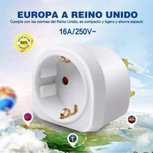 Cargar imagen en el visor de la galería, 2 x Adaptador Enchufe Uk a Enchufe Europeo Adecuado Para Viajar Blanco 250v, 13a