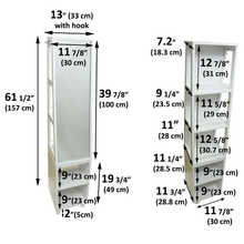 Cargar imagen en el visor de la galería, Mueble de Baño Columna Armario Giratorio Con Ruedas con Espejo 3 Conpartimentos 2 Estantes, Armario de Lavabo