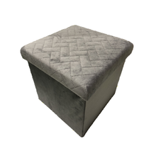 Cargar imagen en el visor de la galería, Púff Taburete de Almacenamiento Plegable Asiento de Almacenaje Cubo Otomano Reposapié