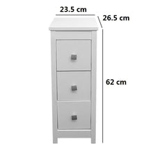 Cargar imagen en el visor de la galería, Mueble Auxiliar Cajonera Estrecho de Madera de Pino Natural Color Blanco Para Baño Dormitorio