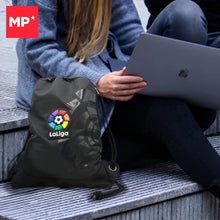 Cargar imagen en el visor de la galería, Bolso bolsa de Cuerdas La Liga, Gymsack Impermeable Mochila Deportiva, Saco de De-porte Bolsa de Gimnasio con Cuerdas, Gran Capacidad, Logo Oficial La Liga, One Size, Negro