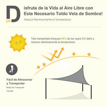 Cargar imagen en el visor de la galería, Toldo de Vela Triangular 3.6x3.6x3.6 m Beige gris + bolsa Vela Sombra exterior