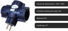 Cargar imagen en el visor de la galería, PACK 2 Ladrones Adaptadores Triple Schuko 16 A 250v 3680W