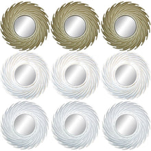 Cargar imagen en el visor de la galería, Pack 3 Espejos Pared Decorativos Plateados dorados Casa Habitación Salón 25 cm