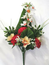 Cargar imagen en el visor de la galería, Ramo de Flores Lilium Artificiales Cementerio Mesa Decoración Boda 14 tenedores