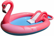 Cargar imagen en el visor de la galería, Jilong - PISCINA Hinchable FLAMENCO CON JUEGO Centros de Actividades para Infantil Niños bebés 240x150x95 cm