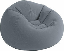 Cargar imagen en el visor de la galería, Intex 68579NP - Sillón hinchable beanless con vinilo resistente al agua y acabado aterciopelado suave al tacto 107 x 104 x 69 cm gris