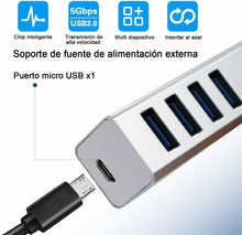 Cargar imagen en el visor de la galería, Hub USB C 4 En 1 USB C Adaptador, 4 Puertos USB 3.0, Hub Tipo C para MacBook ...