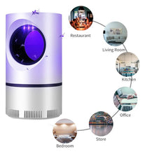 Cargar imagen en el visor de la galería, Mata insectos lampara electrica USB 5W con luz UV silencioso envolvente succión