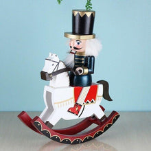 Cargar imagen en el visor de la galería, Cascanueces de navidad de madera montado a caballo 30 cm figura decorativa