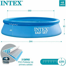 Cargar imagen en el visor de la galería, Piscina hinchable INTEX redonda Ø244x61 cm 1942 litros conexiones 32 mm verano