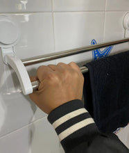 Cargar imagen en el visor de la galería, Toallero Doble Barras Con Ventosas Fuerte De Pared Pvc Plástico Barras Acero Inoxidable Para Toallas
