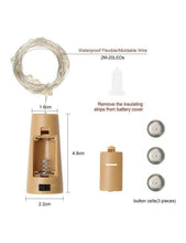 Cargar imagen en el visor de la galería, 2 Guirnaldas de luces LED alambre cobre blanco multicolor para botella de vidrio